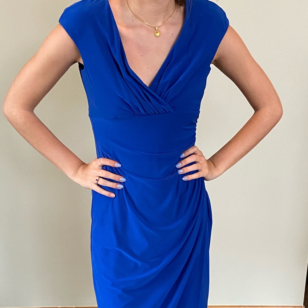 Cobalt blue midi dress